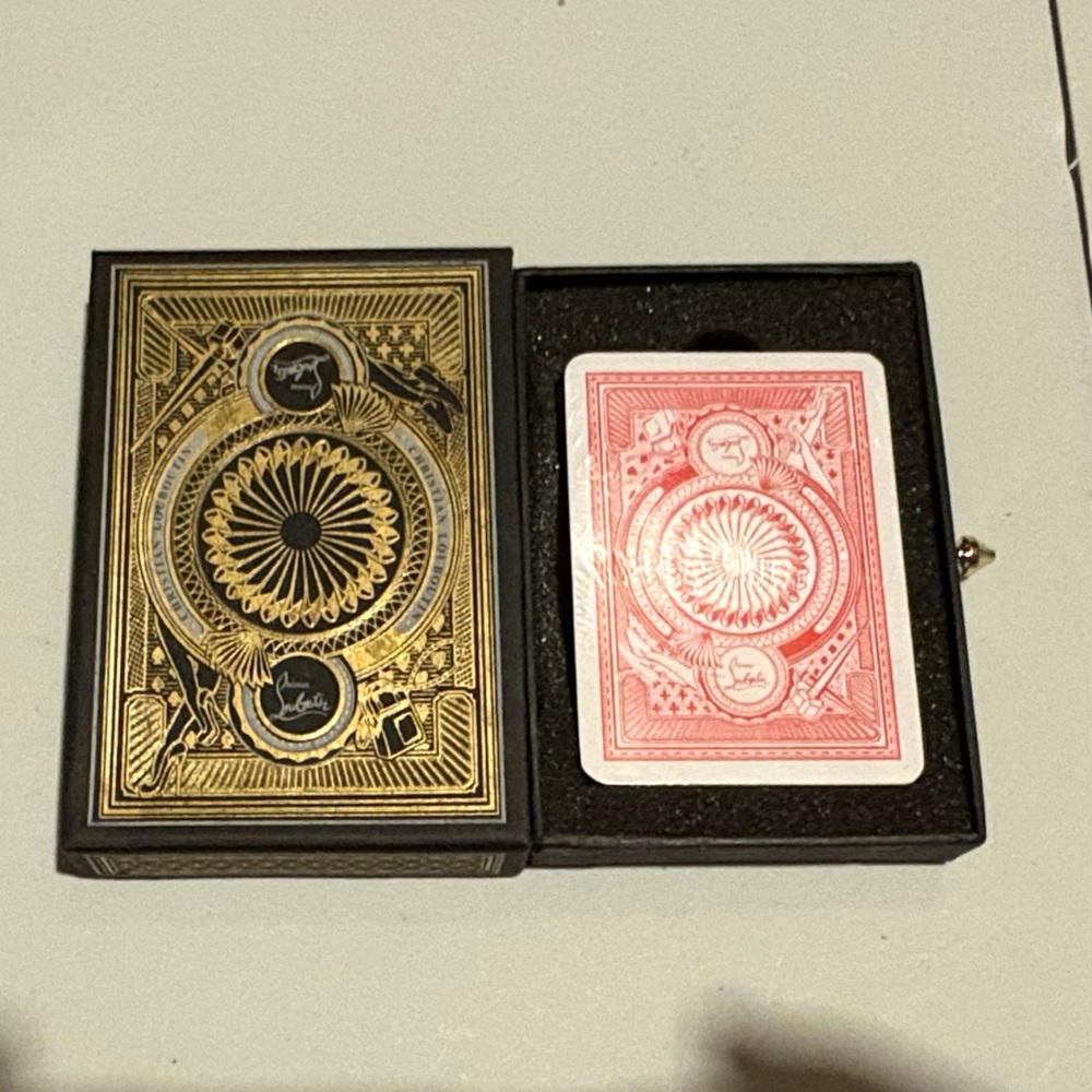 Christian Louboutin Luxury Playing Cards Black & Gold Box Set NWOT